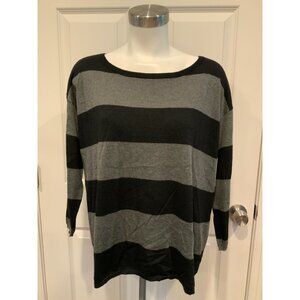 Joie Black & Gray Striped Boat Neck Sweater, Size Small (US)